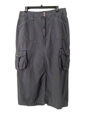 Rita Ora Primark Dark Gray Cargo Maxi Skirt Size 12